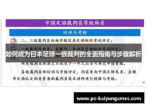 如何成为日本足球一级裁判的全面指南与步骤解析