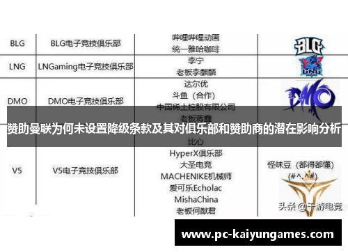 赞助曼联为何未设置降级条款及其对俱乐部和赞助商的潜在影响分析